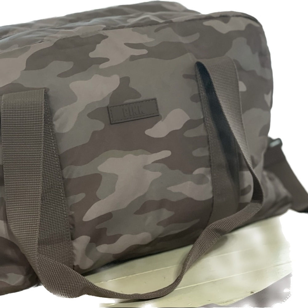 PINK Victoria's Secret Olive Camo Travel Duffel